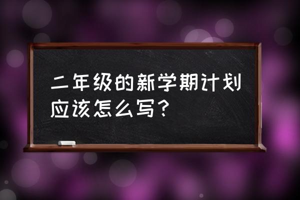 二年级班级计划 二年级的新学期计划应该怎么写？