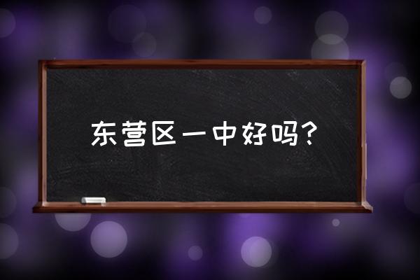 东营区一中北校区 东营区一中好吗？