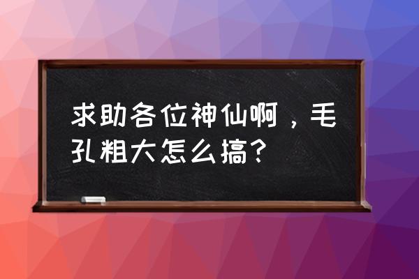 脸上毛孔粗大小妙招 求助各位神仙啊，毛孔粗大怎么搞？