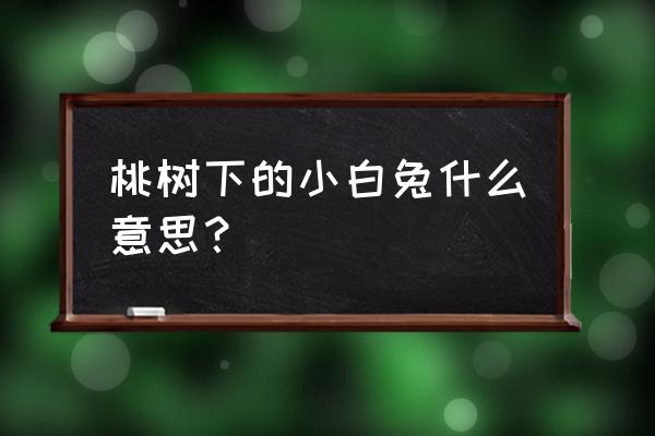 住在桃树下的小白兔 桃树下的小白兔什么意思？