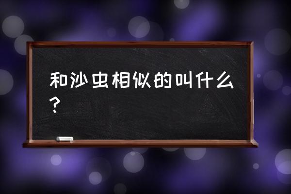 跟沙虫很像的是叫啥 和沙虫相似的叫什么？