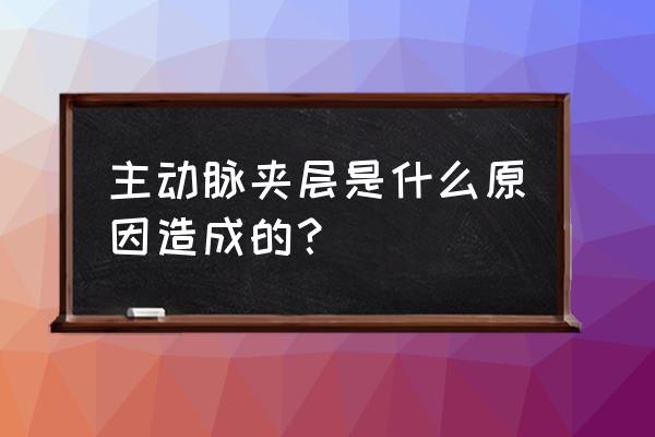 主动脉剥离的主要原因 主动脉夹层是什么原因造成的？