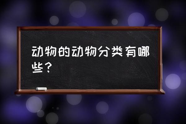 动物的种类 动物的动物分类有哪些？