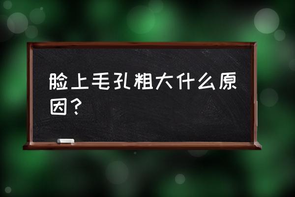 面部毛孔粗大怎么回事 脸上毛孔粗大什么原因？