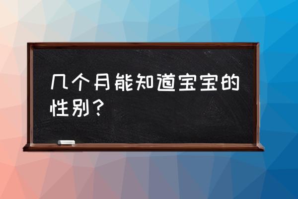 几个月可以查出男女 几个月能知道宝宝的性别？