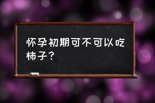 孕妇能吃柿子吗 初期 怀孕初期可不可以吃柿子？