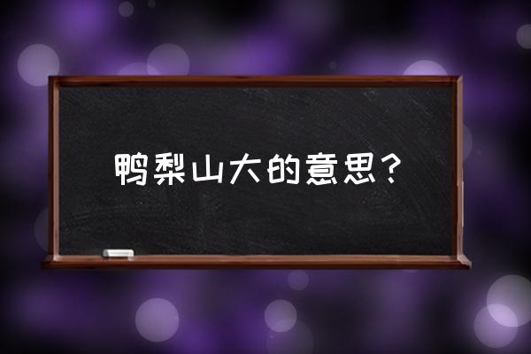 鸭梨山大却又 鸭梨山大的意思？