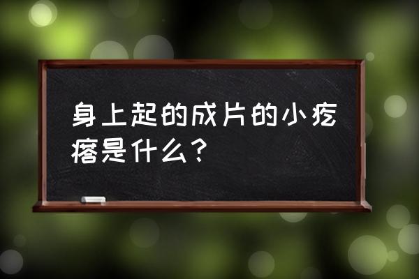 身上起了一块一块的疙瘩 身上起的成片的小疙瘩是什么？