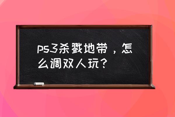 杀戮地带3可以双人吗 ps3杀戮地带，怎么调双人玩？