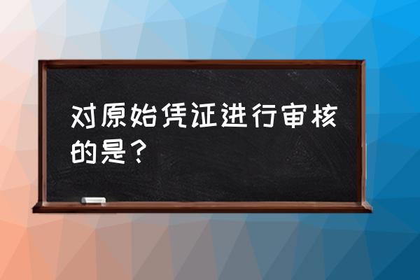 对原始凭证进行审核的是？ 对原始凭证进行审核的是？