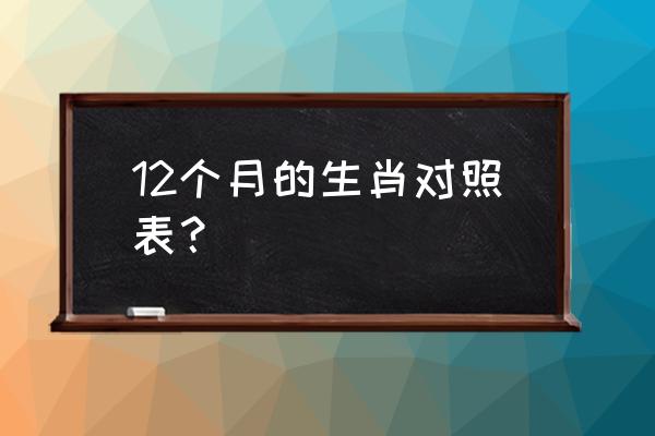 属兔月份划分 12个月的生肖对照表？