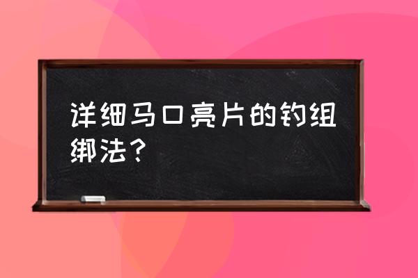 路亚夜晚怎么钓马口 详细马口亮片的钓组绑法？