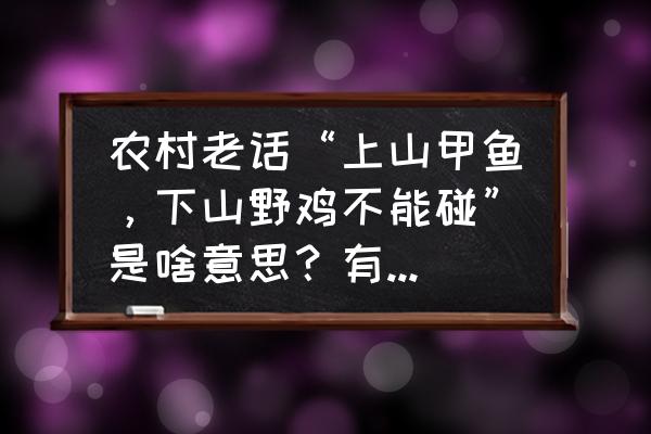 吃甲鱼有没有禁忌的食物 农村老话“上山甲鱼，下山野鸡不能碰”是啥意思？有什么道理吗？