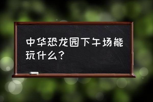 中华恐龙园1米2以下儿童游玩攻略 中华恐龙园下午场能玩什么？