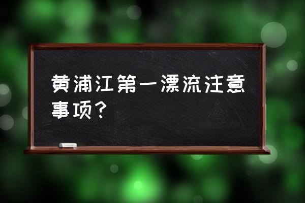 漂流需要办理什么证件 黄浦江第一漂流注意事项？