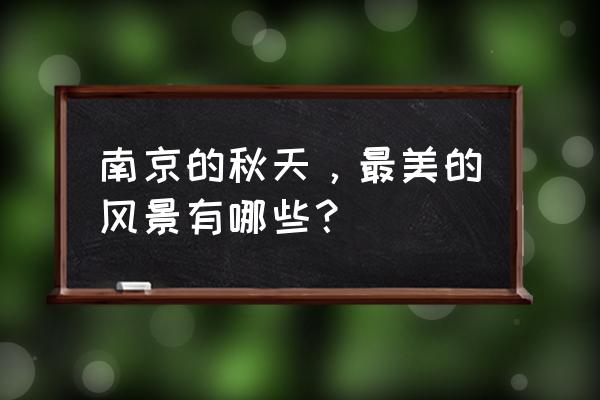 江南百景图湖心亭摆放方法 南京的秋天，最美的风景有哪些？