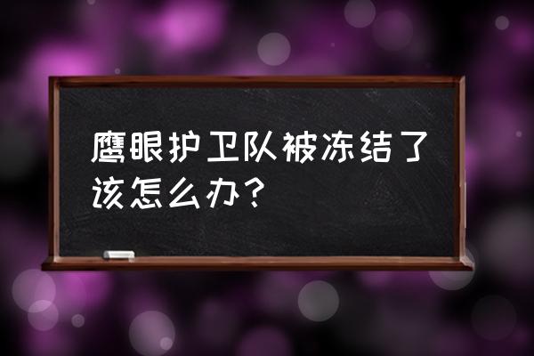 进了鹰眼护卫队为什么总输 鹰眼护卫队被冻结了该怎么办？