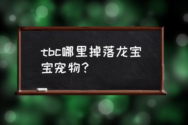 正式服红龙宝宝 tbc哪里掉落龙宝宝宠物？