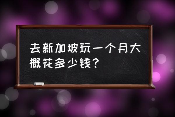 去新加坡5天需要多少费用 去新加坡玩一个月大概花多少钱？