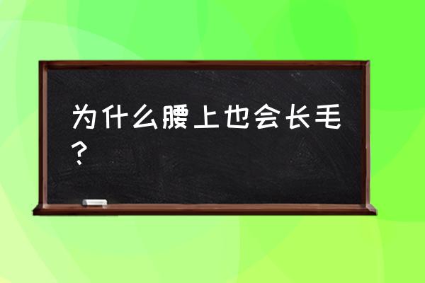 男生腿毛多是不是肾好 为什么腰上也会长毛？